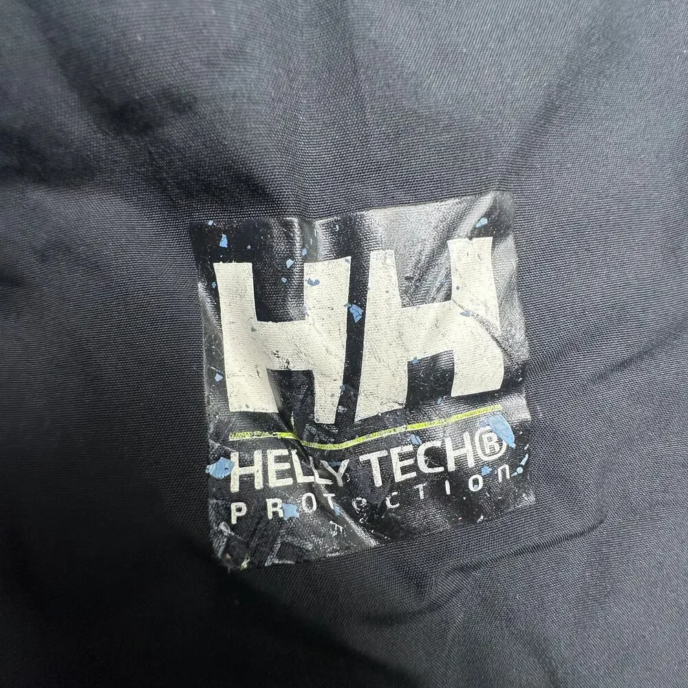 Helly Hansen Crew Hooded Midlayer Jacket Mens Medium Black Polartec Helly Tech